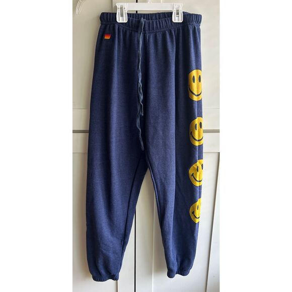 Aviator Nation Smiley 2 navy Sweatpants Small - Picture 2 of 4